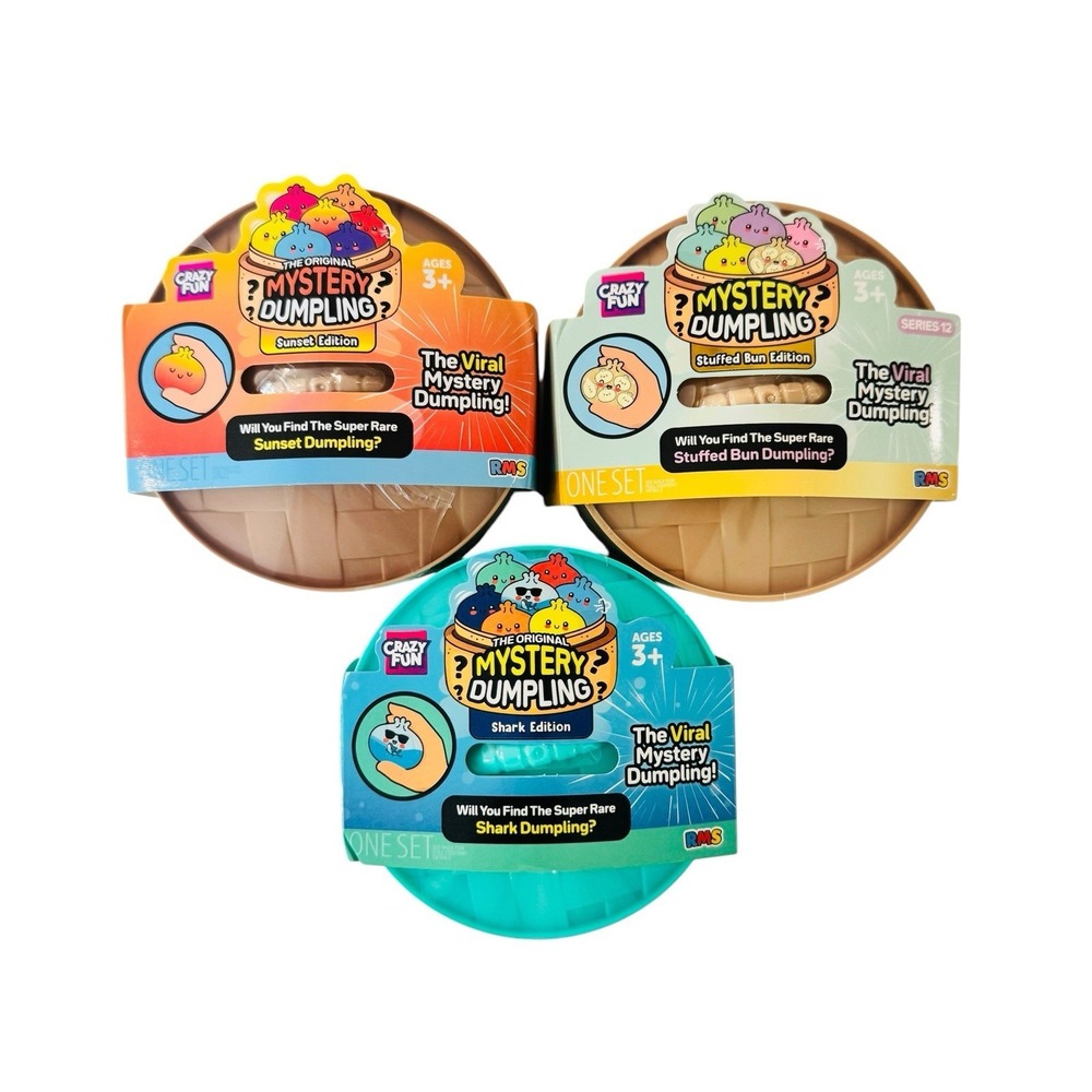 Crazy Fun Squishy Dumpling Bun Bundle Mystery Sunset Stuffed Bun Shark NEW RMS